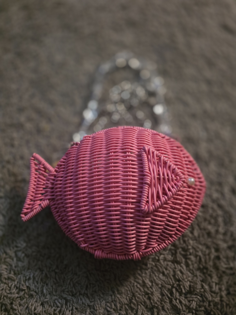 Tommy Bahama Pink Woven Fish Crossbody Bag